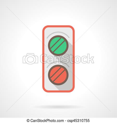 450x470 Railroad Ampel Flache Farb Vektor Icon Symbol Des
