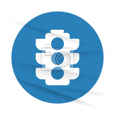 400x400 Ampel Icon Label Auf Faltigem Papier Fototapete Fototapeten