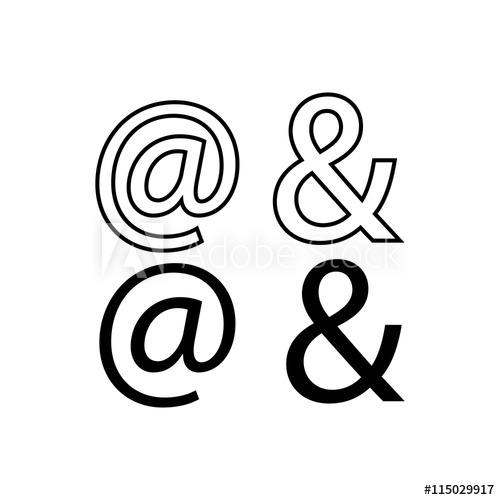 500x500 Ampersand Icon Black Icon On White Background