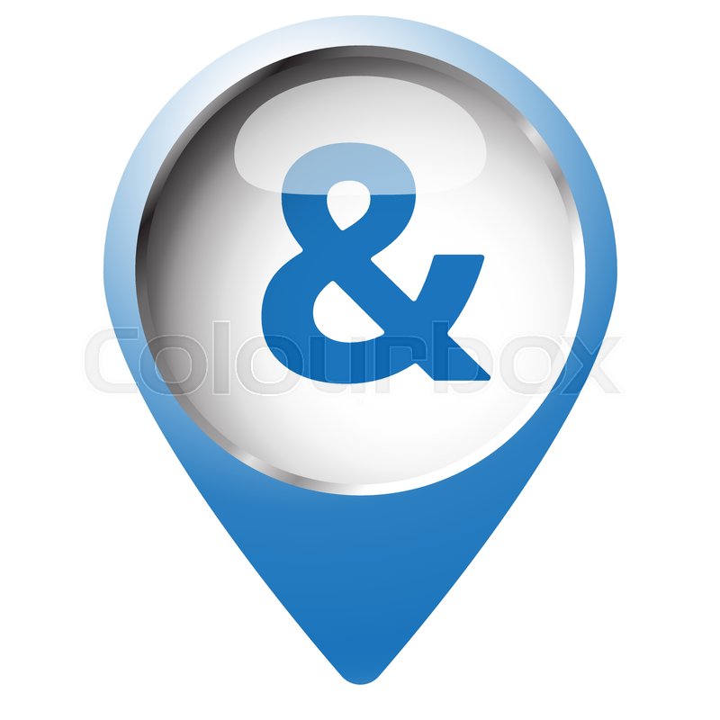 800x800 Map Pin Symbol With Ampersand Icon Stock Vector Colourbox