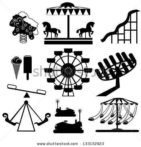 450x470 Amusement Park Rides Black And White Clipart