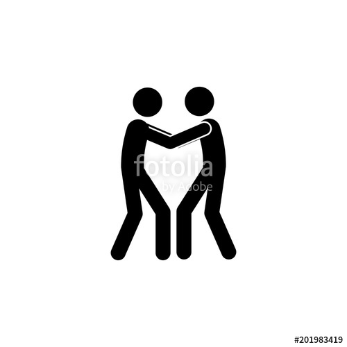 500x500 Two Wrestlers Icon Element Of Fighting Ana Mma Illustration