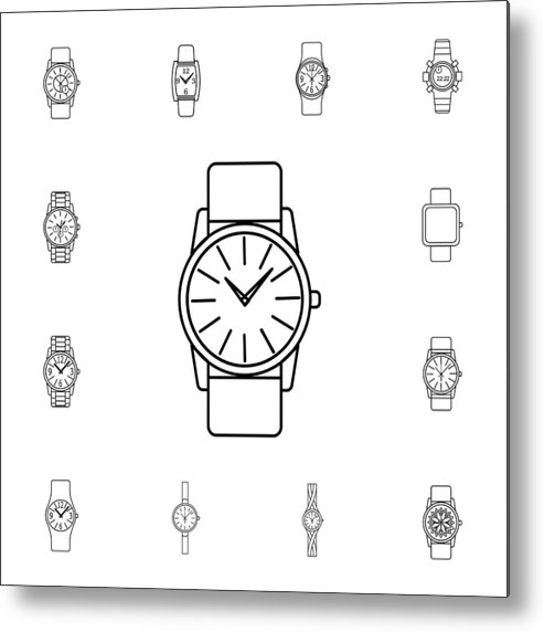 493x572 Classic Analog Men Wrist Watch Line Icon Clock Icon Premium