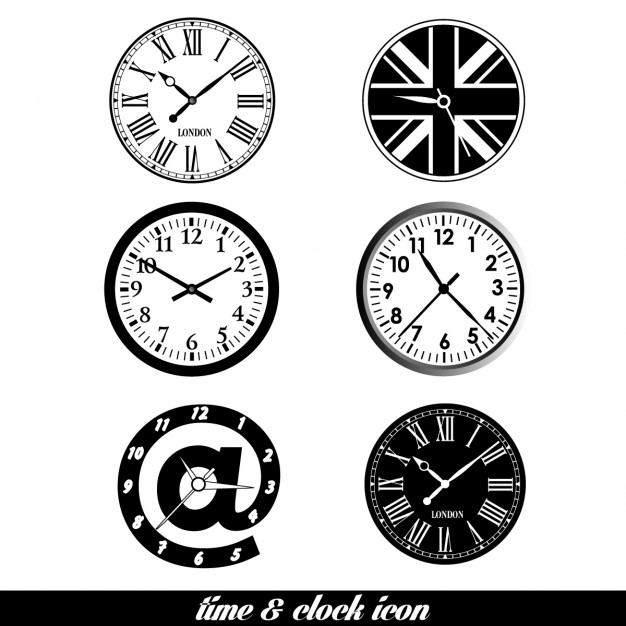 626x626 Clock Icons Set Design Vector Free Download