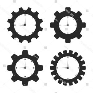 300x300 Photostock Vector Round Analog Clock Face Icon Flat Isolated