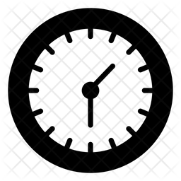 256x256 Analog Clock Icon Of Glyph Style