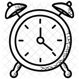 256x256 Analog Clock Icon Of Line Style