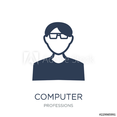 500x500 Computer Systems Analyst Icon Trendy Flat Vector Computer Systems