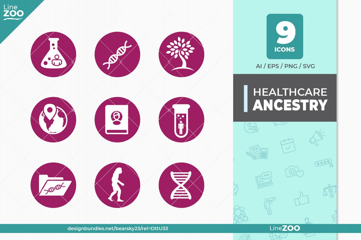 1200x800 Ancestry Or Genealogy Icon Set With Family Tree Album Dna