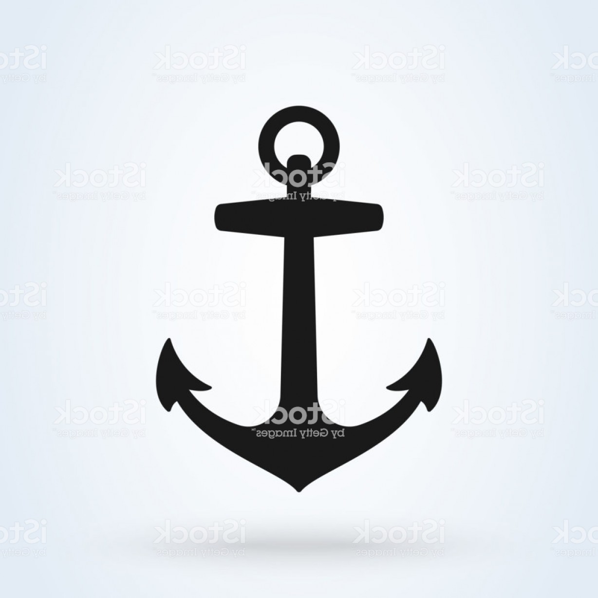 1228x1228 Anchor Icon Silhouette Vector Illustration Isolated On White