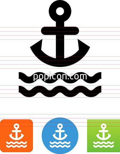 400x514 Anchor With Water Icon