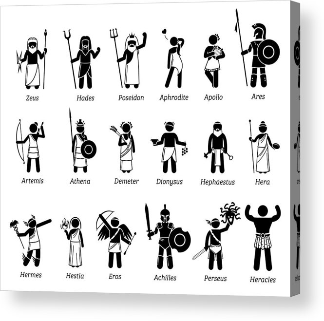 665x659 Ancient Greek Mythology Gods And Goddesses Characters Icon Set