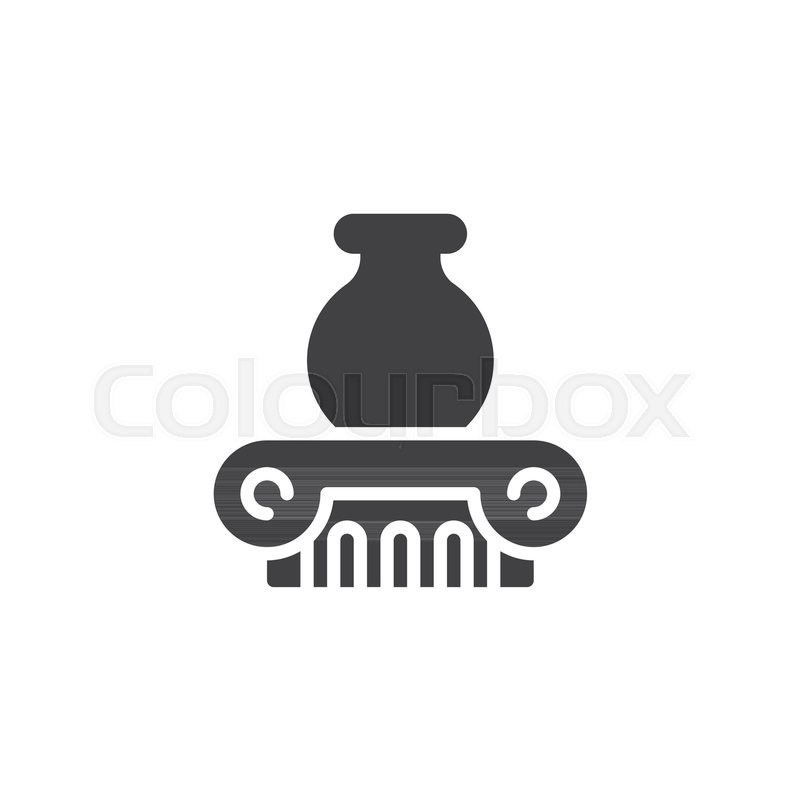 800x800 Ancient Greek Vase On Column Vector Stock Vector Colourbox