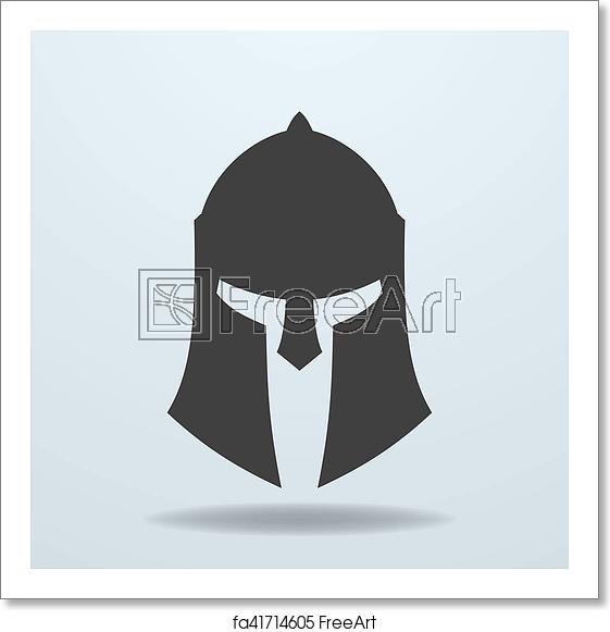 561x581 Free Art Print Of Icon Of Ancient Greek, Roman, Spartan Helmet