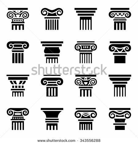 450x470 Vector Column Icon Set On White Background Toga Party