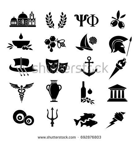 450x458 White, Black, Greece, Greek, Icon, Ancient, Vector, Culture, Set