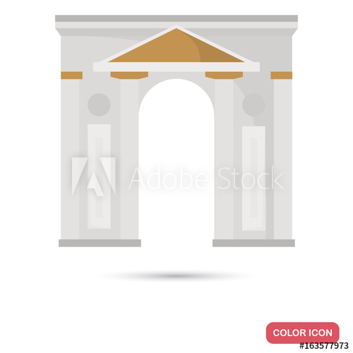 500x500 Ancient Rome Arch Color Flat Icon For Web And Mobile Design