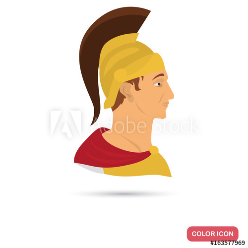 500x500 Ancient Rome Warrior Color Flat Icon For Web And Mobile Design