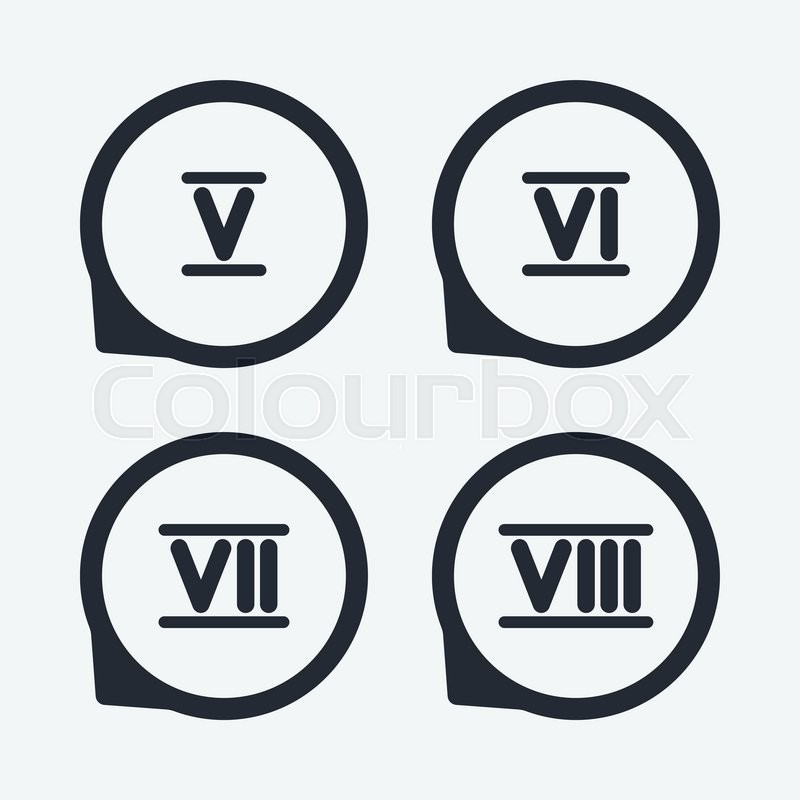 800x800 Roman Numeral Icons And Stock Vector Colourbox