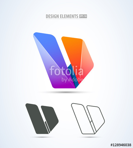 450x500 Vector Abstract Corporate Identity Logo Sign Design Letter U