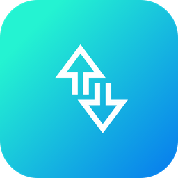 256x256 Data, Network, Internet, Edge, Up, Down, Arrow Icon Of Line Style