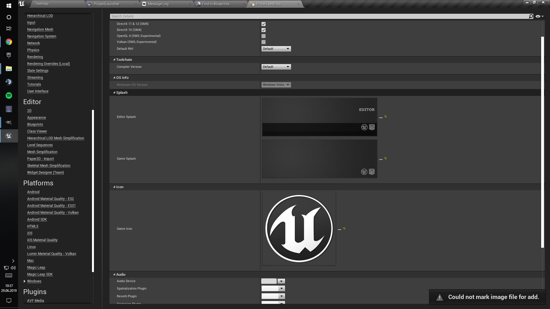1920x1080 Could Not Mark Image For Add When Changing Icon
