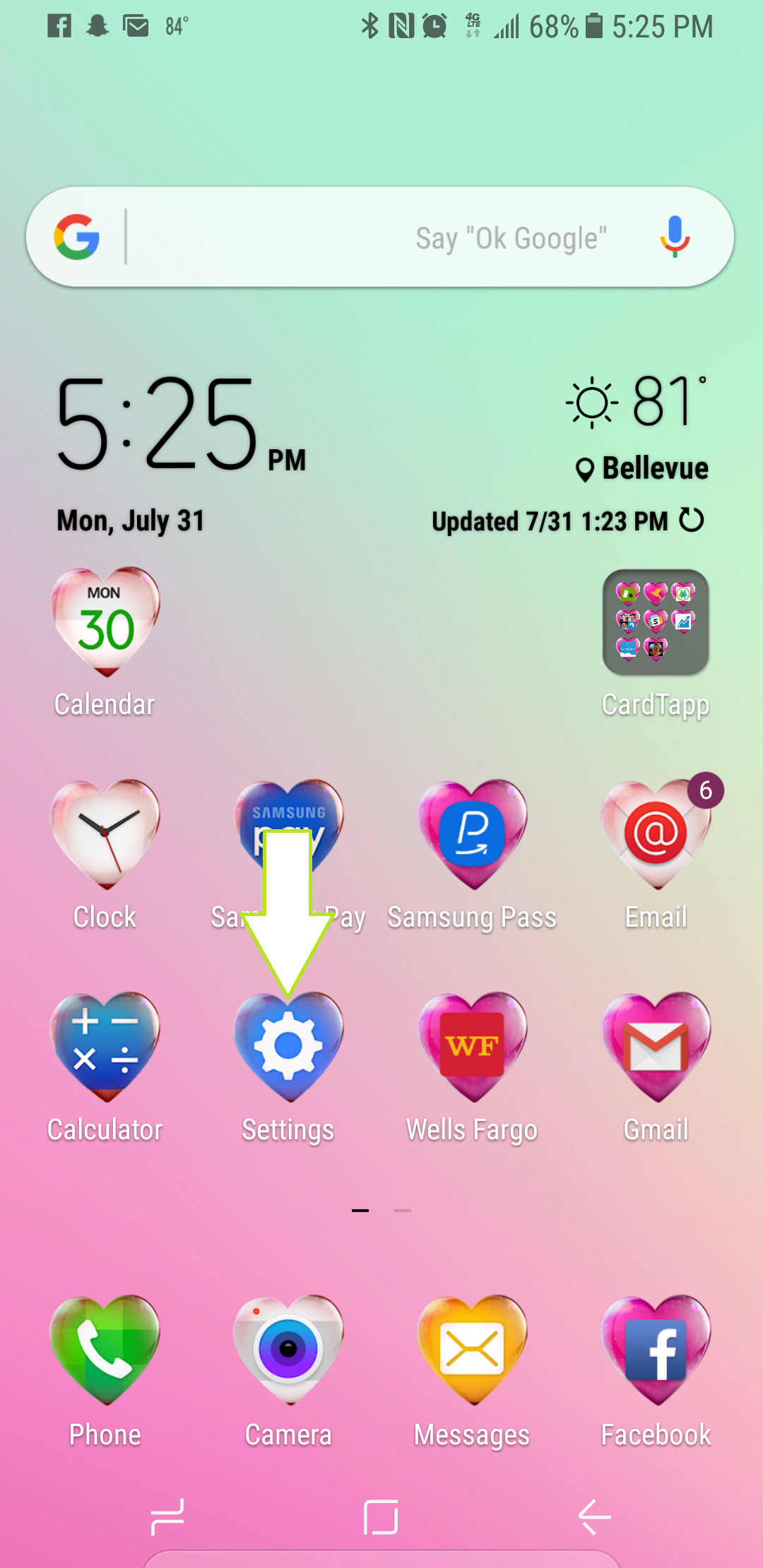 1080x2220 Resetting Tapptracker Data Setting Android Messaging Default