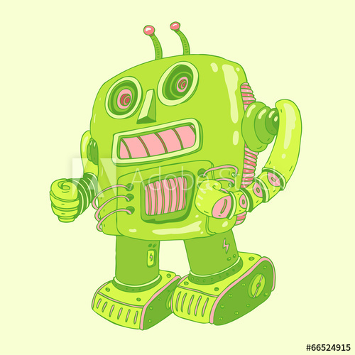 500x500 Light Green Robot, Robot Toy Icon, Android, Vector Illustration
