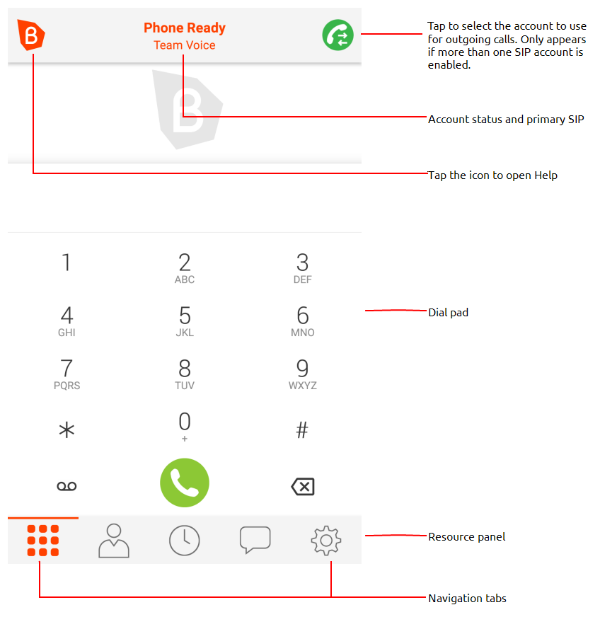 848x872 Using Bria Teams's Interface