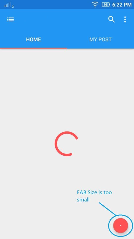 540x960 Floating Action Button Size Changed Automatically