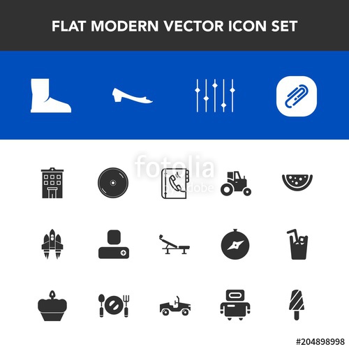 500x500 Modern, Simple Vector Icon Set With Disk, Food, Android, Fashion