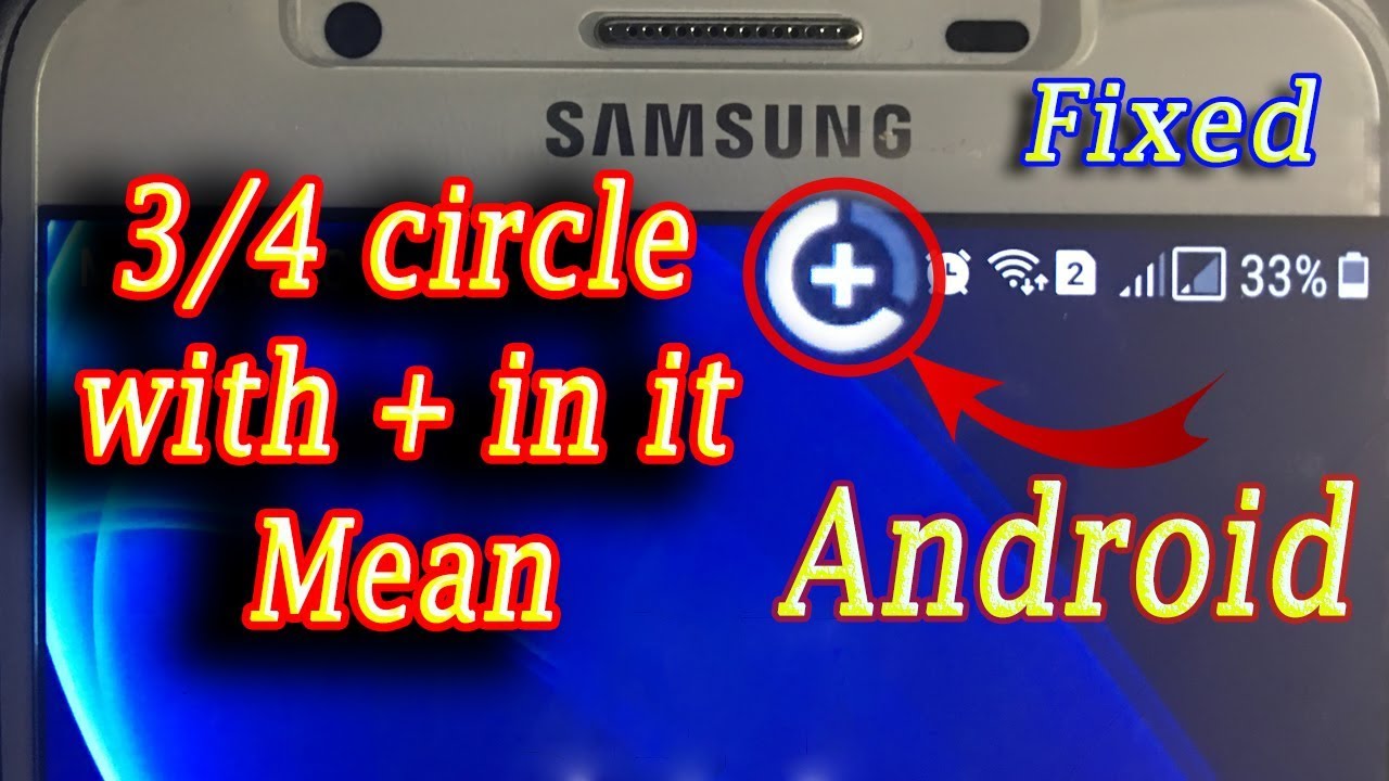 samsung status bar icon plus sign with circle