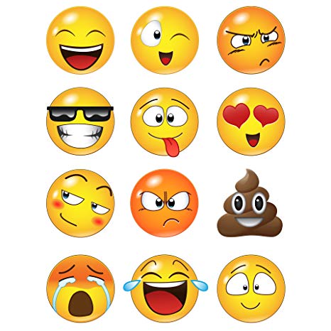 466x466 Large Emoji Faces Wall Graphic Decal Sticker