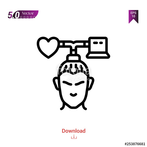 500x500 Outline Android Icon Isolated On White Background Line Pictogram