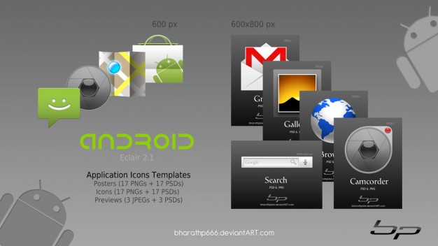 626x352 Android Icon Templates Free Download