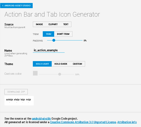 535x484 Using Android Asset Studio