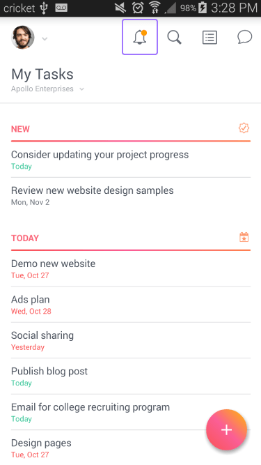 Inbox Messages In The Asana Android App Product Guide Asana 375x667 Inbox Messages In The Asana Android App Product Guide Asana