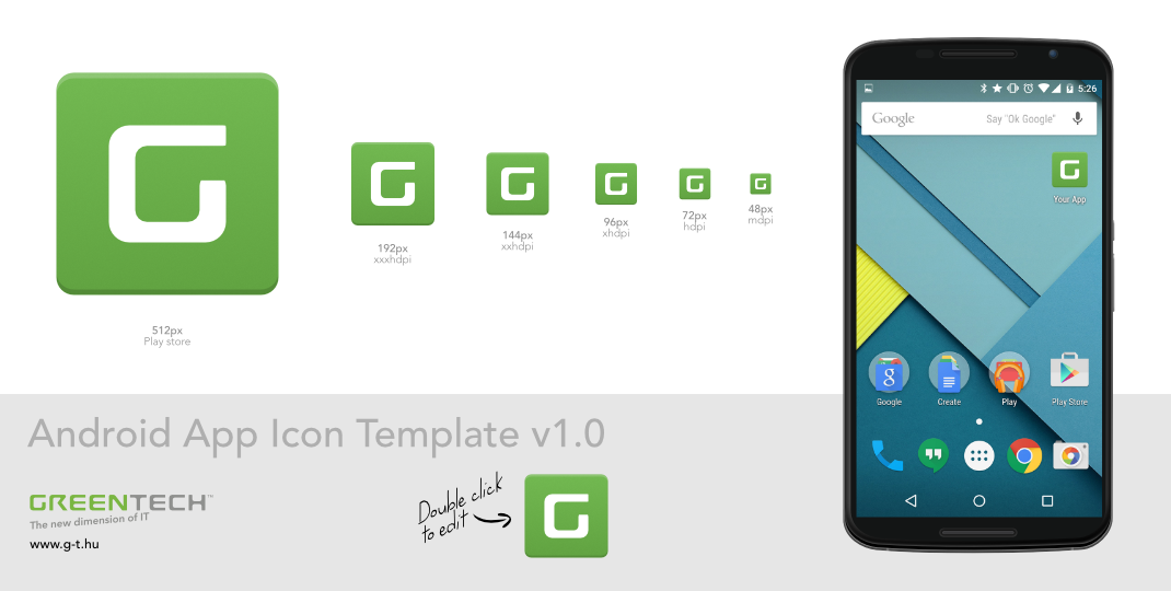 Android App Icon Template 1070x540 Android App Icon Template