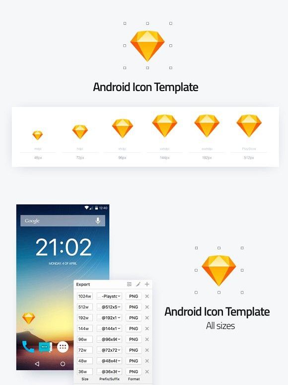 580x774 Android Icon Template