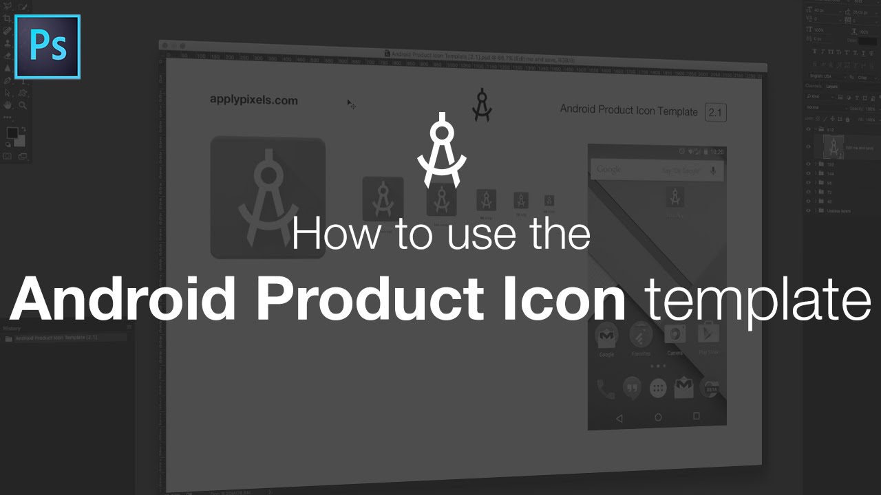 How To Use The Android Product Icon Template 1280x720 How To Use The Android Product Icon Template