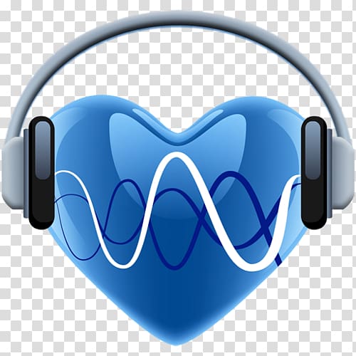 500x500 Internet Radio Android V Radio, Blue Heart Headset Icon
