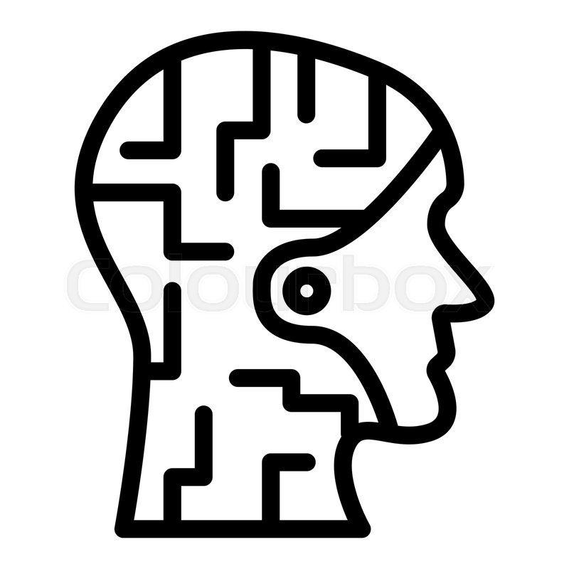 800x800 Android Profile Line Icon Artificial Stock Vector Colourbox