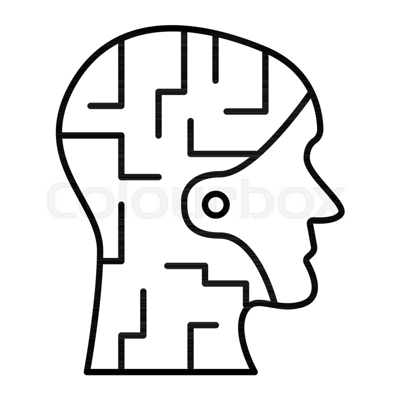 800x800 Android Profile Thin Line Icon Stock Vector Colourbox