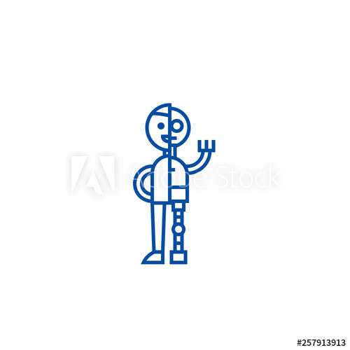 Man Android Robot Line Concept Icon Man Android Robot Flat Vector 500x500 Man Android Robot Line Concept Icon Man Android Robot Flat Vector
