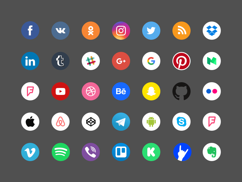 800x600 Social Icons Sketch Freebie