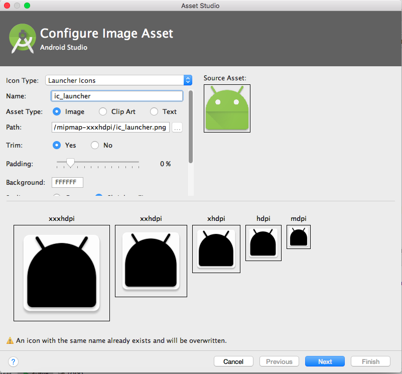 801x745 Android App Icon Configuration Issue