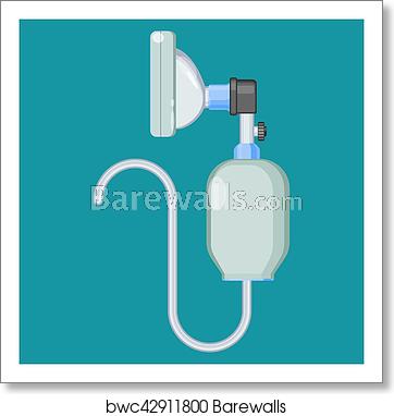 362x382 Anesthesia Icon Breathing Bag Ambu Face Mask, Art Print
