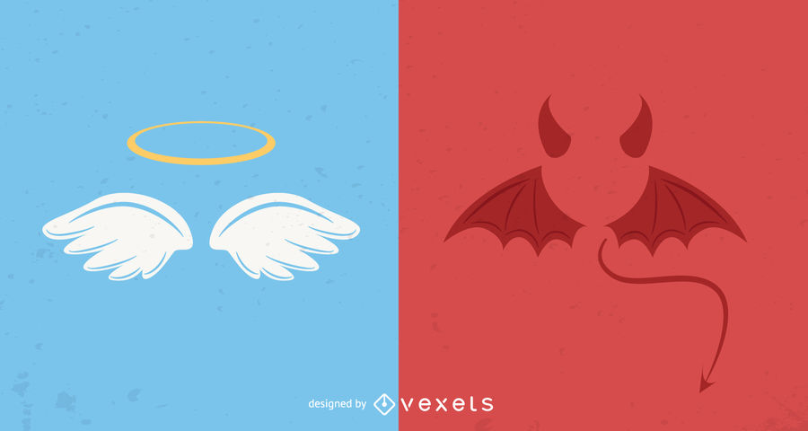 900x480 Angel And Devil Icons