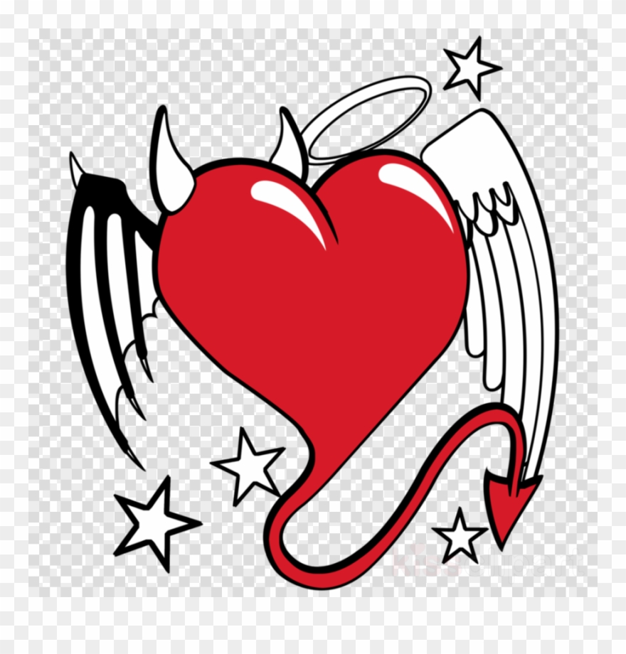 880x920 Ange Demon Dessin Coeur Clipart Devil Demon Angel
