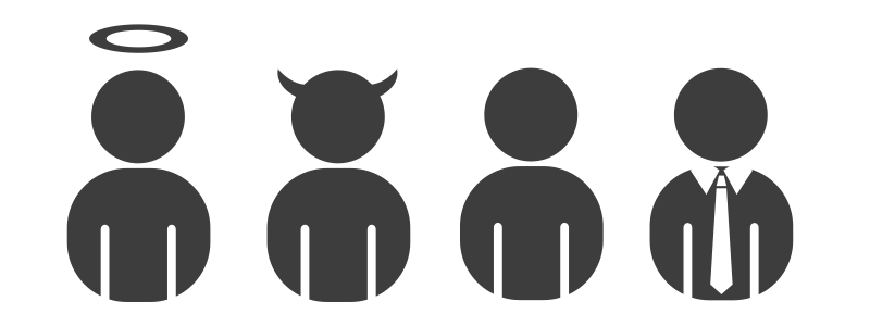 800x300 Set Of Character Icons Including Angel, Devil, Generic